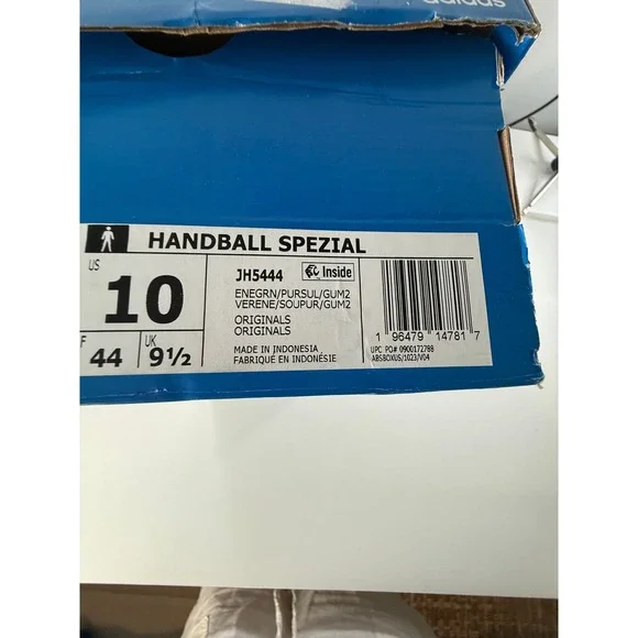 Adidas Handball Spezial Energy Green Pure Sulfar Suede Mesh Sneakers Mens 10 New - Picture 8 of 9